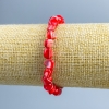 Red Mother-of-Pearl Bead Elastic Bracelet 8x6mm, 18cm length (stretch)