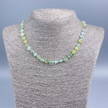Assorted Natural Stone Faceted Bead Necklace, 10x6 mm, length 50 cm