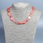 Chalcedony Necklace with natural stone oval beads, 18×12 mm, +-, Rondelle 8×5 mm+-, length 46 cm +