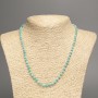 Necklace of natural Amazonite, faceted cube, 4x4 mm, length 47 cm +
