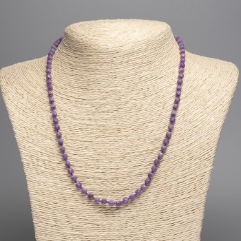 Natural Stone Necklace of Phosphosiderite Faceted Cube, 4x4mm, 48cm length +