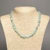 Necklace of Amazonite natural stone, tumbled, diameter 8×10mm, length 48 cm +