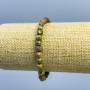 Bracelet Jasper Unakite natural stone faceted cube, diameter 5, 5×5.5 mm ±, length 18 cm (stretch)