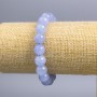 Aquamarine Bead Bracelet smooth ball, diameter 10 mm±, length 18 cm (stretch)