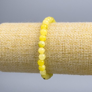 Bracelet Tonovaniv quartz Hair Quartz smooth beads, diameter 6.5 mm±, length 18 cm (stretch)