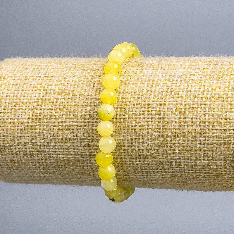 Bracelet Tonovaniv quartz Hair Quartz smooth beads, diameter 6.5 mm±, length 18 cm (stretch)