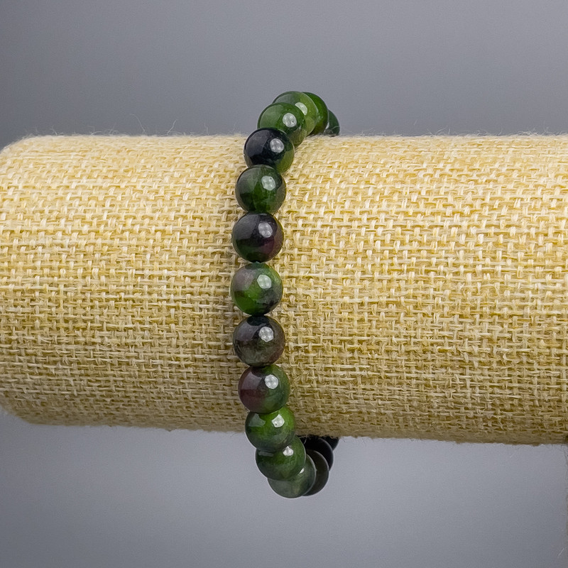Zoisite Bracelet (single) smooth bead, diameter 8± mm, length 18 cm stretch