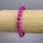 Bracelet "Tourmaline" (single) raspberry smooth ball, diameter 8+-mm, length 18cm stretch