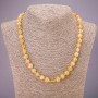Rutilated Quartz Necklace Beads hair-like smooth round beads, diameter 8.5(-)mm, length 48cm