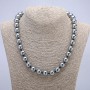 Terahertz Beads Smooth Round 12mm Diameter Necklace 45cm +