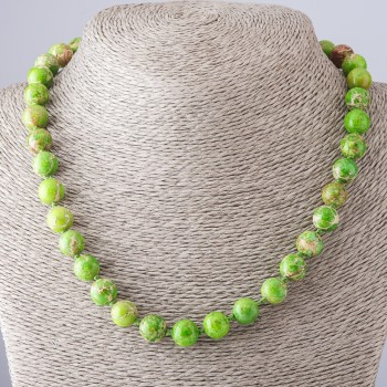 Variscite Necklace Light Green, Length 45cm, Diameter 9-10mm