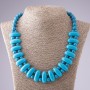  Cleopatra Turquoise Blue Chain Necklace 10x25 mm and Bead 10mm L50cm