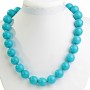 Blue Turquoise Bead Necklace 16mm Ball, 48cm length