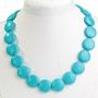 Blue Turquoise Beads (loose) Coin 20mm, length 46cm