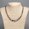 Charoite Necklace with Natural Stone Cabochon, 8x7 mm diameter, approx. 50 cm length