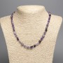 Charoite Necklaces natural stone hammered, diameter 8x6 mm +-, length 50 cm+-