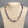 Charoite Necklace with Natural Stone Cabochons, 12×8 mm, 50 cm length