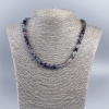 Necklace made of natural fluorite, faceted cube, 7 mm diameter ±, length 48 cm ±