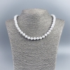 White Agate Beads Necklace (pressed) Smooth Balls, 8mm diameter, 45cm length