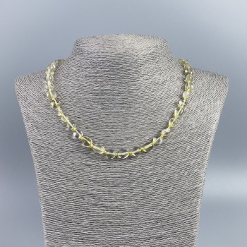 Citrine Beads Necklace, faceted, 7x10 mm, length 50 cm