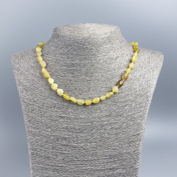 Citrine Beads with opaque faceted stones, 7x10 mm, length 50 cm