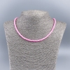 Necklace-Choker of Natural Mother-of-Pearl (toned) light Raspberry smooth rondelle, diameter 4×2 mm, length 48 cm