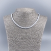 Necklace-Choker with Natural Mother-of-Pearl (toned) white cool smooth rondel diameter 4×2 mm±, length 48 cm±