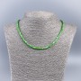 Choker Necklace with Natural Pearl (toned) green smooth rondelle, diameter 4x2mm+-, length 48cm+