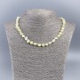 Necklace of Natural Mother-of-P pearl (tinted) light yellow chip, diameter 8mm±, length 50cm±