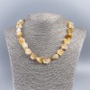 Unprocessed Citrine Necklace, natural nugget, diameter 12×15 mm±, length 45 cm±