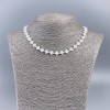 Necklace with natural white mother-of-pearl in clover shape, diameter 8x7x2mm±, length 50cm±