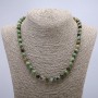 Necklace made of natural stone Green Jasper smooth bead, diameter 8mm±, length 46cm