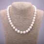 Adularia Natural Stone Necklace, smooth round beads, diameter 10±mm, length 45 cm