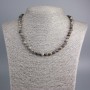 Selenite Necklace natural stone smooth ball, diameter 6mm±, length 47cm±