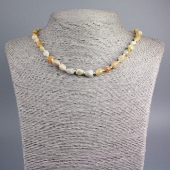 Beads Fossilized Coral Tumbled, diameter 9×7 mm ±, length 48 cm ±