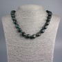 Seraphinite Necklace with Natural Seraphinite Gemstone Cabochon, 14x9 mm, 50 cm length