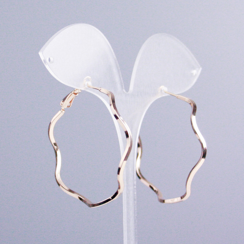 Xuping Earrings Hoops Gold-Plated 18K, thickness 2mm±, diameter 40mm+