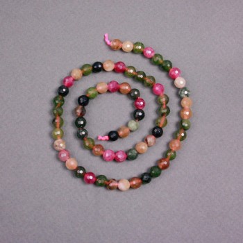 Faceted Tourmaline Beads on Thread, 6mm Diameter, 39cm Length