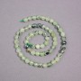 Prehnite Beads on Thread - Natural Stone, Faceted Round 6mm, Length 39cm