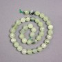 Prehnite Beads on Thread, Faceted Natural Stone Bead, 10mm Ø, 39cm Length