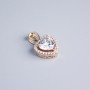 Xuping Pendant 18K Gold Plating Heart with White Rhinestones and Crystal, 12x13mm diameter
