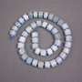 Aquamarine Rondelle Beads on a Thread, 9x7 mm ± with seed beads, 40 cm length
