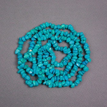 Turquoise Bead Chips on Thread Blue Turquoise Chips, diameter 7x6x4mm+-, thread length 78cm+-