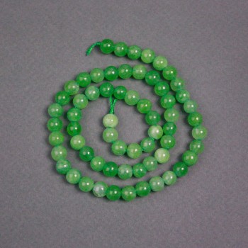 Jade Beads on String Smooth Round 6.5mm, length 39cm