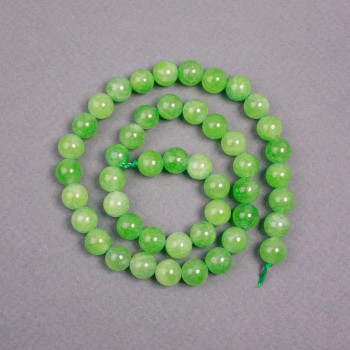 Jade Beads on Thread Smooth Round Bead Ø 8.5 mm+, length 38 cm+