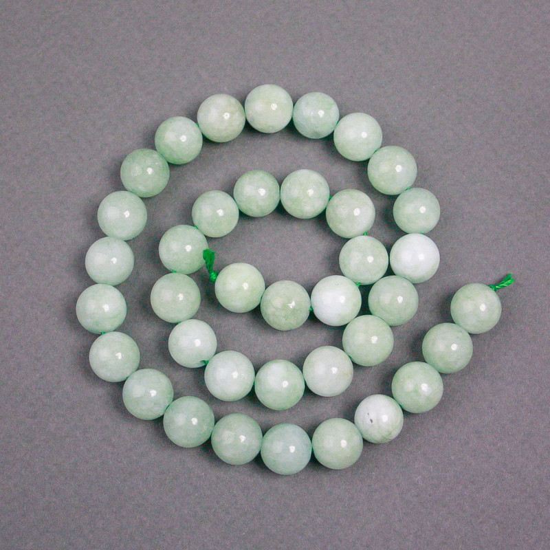 Amazonite Beads on Thread Natural Stone Smooth Sphere, diameter 10.5mm ±, length 38cm ±