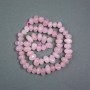 Beads on Thread Pink Quartz natural stone ogive beads, diameter 10x7mm+-, thread length 40cm+-