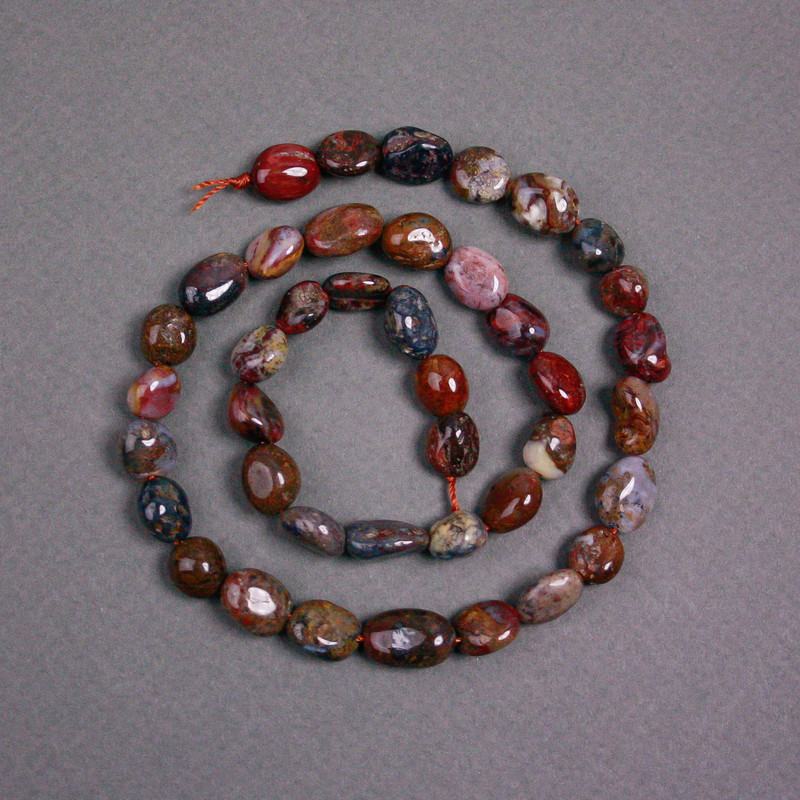 Petersite Beads on a Thread, Natural Stone Tumbled, 7×10 mm, ± length 38 cm