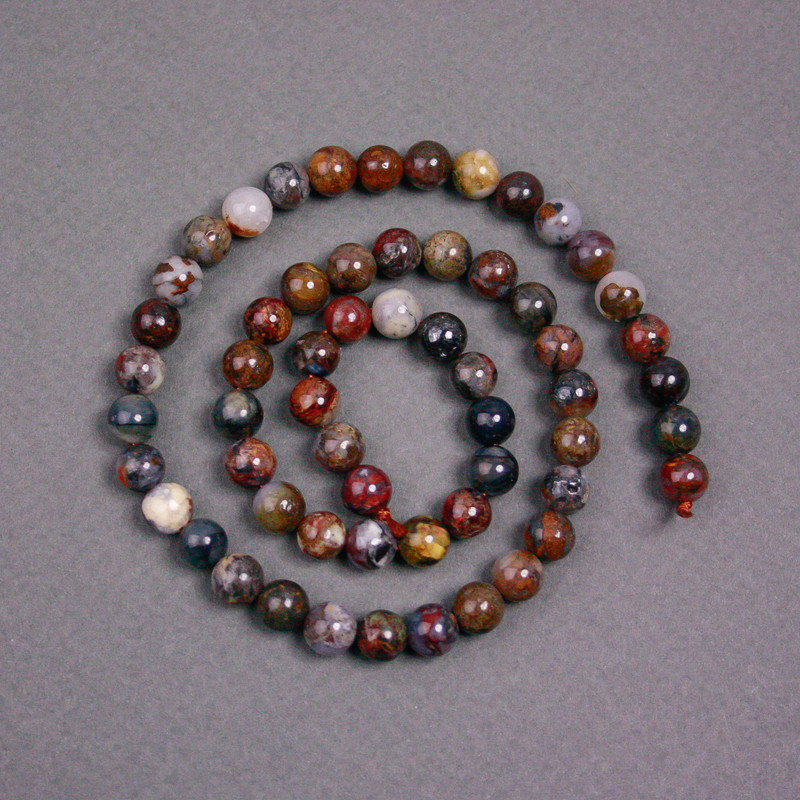 Petersite Beads on a Thread Natural Stone Smooth Sphere, diameter 7mm+-, length 39cm+-