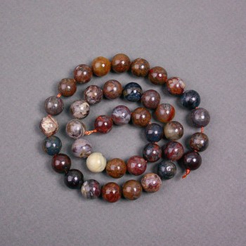 Petersite Beads onThread Natural Stone Smooth Sphere 10mm Dia. ±, Length 38cm ±